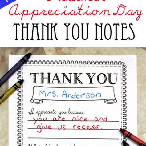 Free Printable Thank You Notes For Teachers