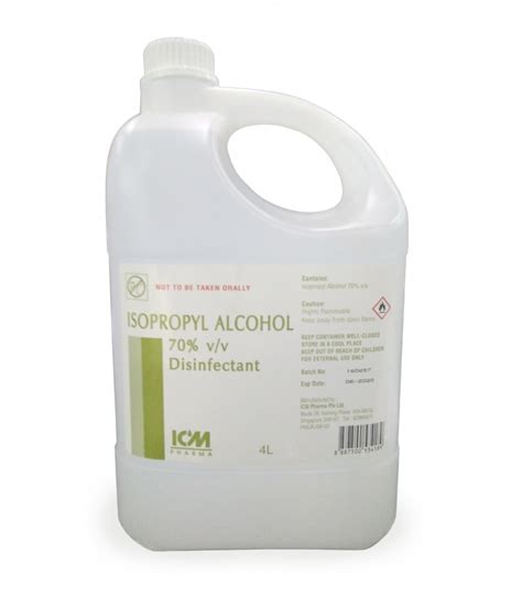 Isopropyl Alcohol 70 Vv 4 Litres Per Bottle Disinfectant