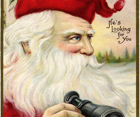 Santa With Binoculars Image Beautiful The Graphics Fairy Vintage