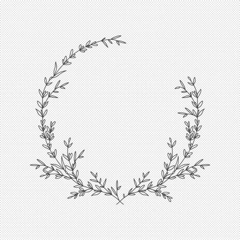 Circle Wreath Svg Line Drawing Print And Summer Leaf Wreath Svg