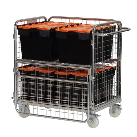 Four Sided Compact Merchandise Picking Trolley Palletower