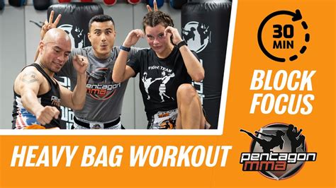 Advance Level Heavy Bag Workout For Kickboxing And Muay Thai Block