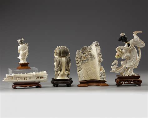 Five Chinese Ivory Carvings Oaa