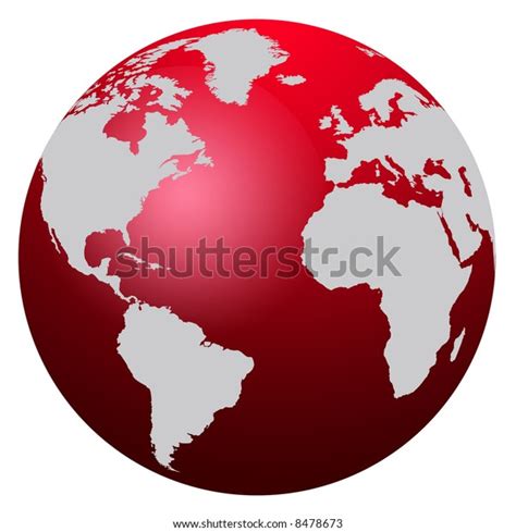 World Map Red Globe Stock Illustration 8478673 Shutterstock