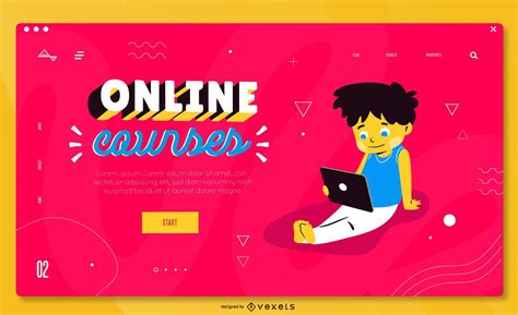 Colorful Education Landing Page Template Vector Download