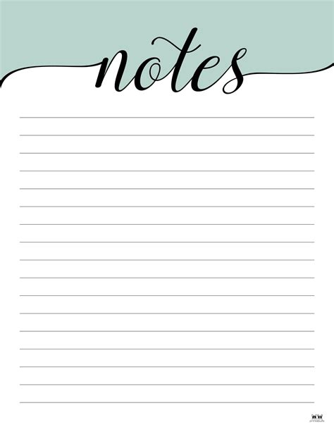 Note Pages And Templates 30 Free Printables Printabulk