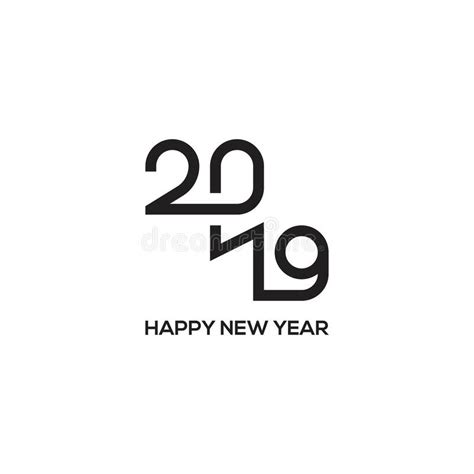 Happy New Year 2019 Text Design Illustration Stock Vector