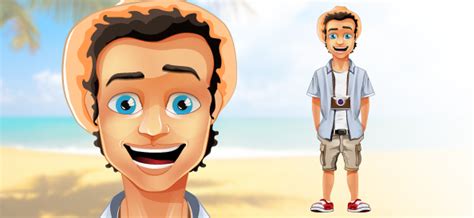 Male Vector Character With Hat And Camera Vector Characters