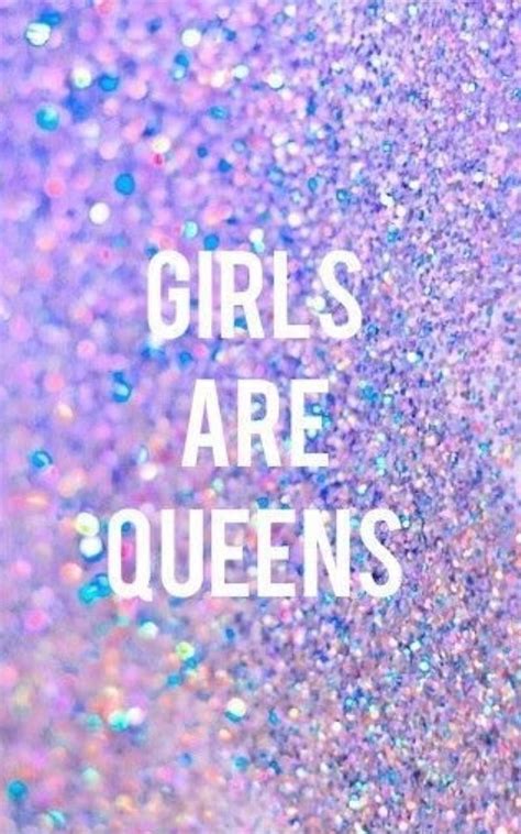 Girly Glitter Blue Cute Girls Are Queens Green Orange Pink