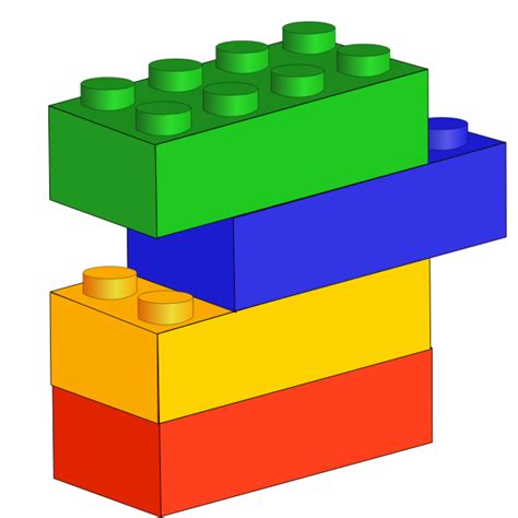 Four Colorful Building Blocks Vector Image Free Svg