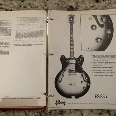 Gibson Parts Catalog 70s Les Paul SG Etc Spacetone Music Reverb