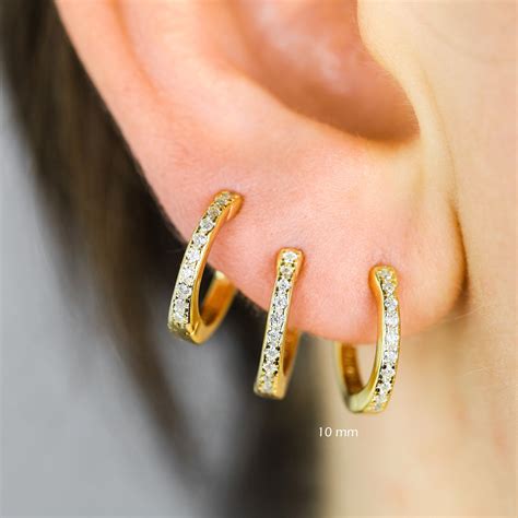 Huggie Hoop Earrings Gold Conch Hoop Cartilage Hoop Hoop Etsy Etsy