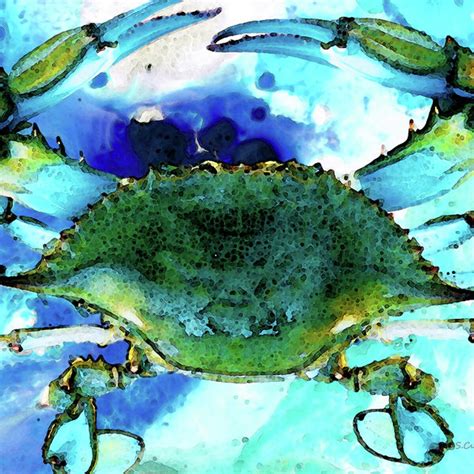 Blue Crab Abstract Seafood Painting Tote Bag For Sale By Sharon Cummings
