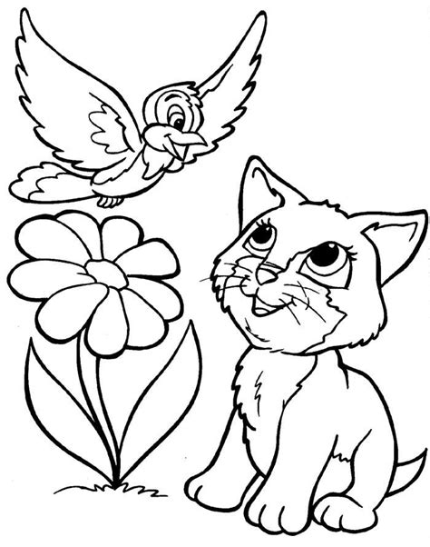 Online cat coloring pages for kids. Kitten Color Page - Coloring Home