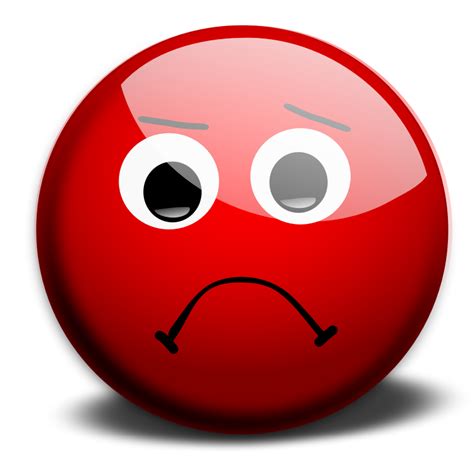Red Sad Face Emoji Clip Art Library