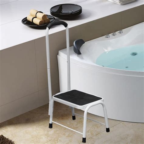 Non Slip Safety Step Stool Kitchen Bath Shower Mobility Aid Handrail