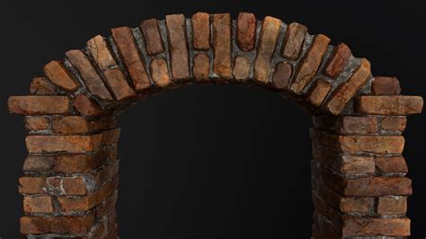 3d Model Old Brick Arch Vr Ar Low Poly Cgtrader