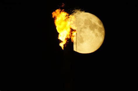 Moon On Fire Celestial Picture Photography