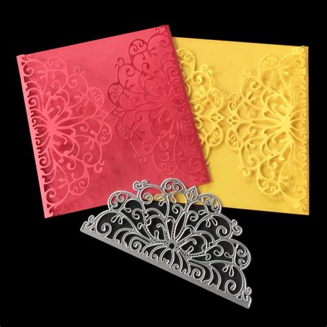 Peel off some of the paper leaving the 'negative space' alone. Wedding Invitation Card Lace Flower Border Frame Metal Cutting Dies for DIY Scrapbooking Card ...