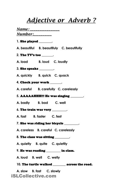Adverbs Worksheet Pdf Grade 6
