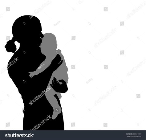 Mother Holding Baby Silhouette Stock Vector Royalty Free 282031691