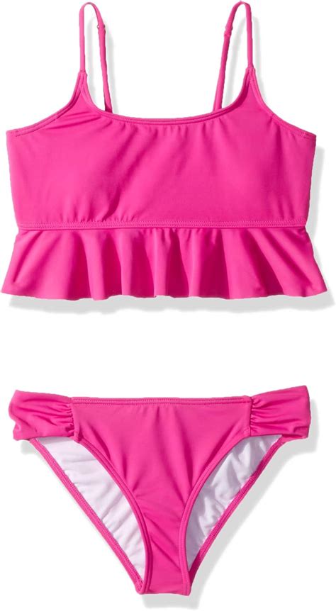 billabong girls big sol searcher flutter two piece bikini set rebel pink 12 clothing