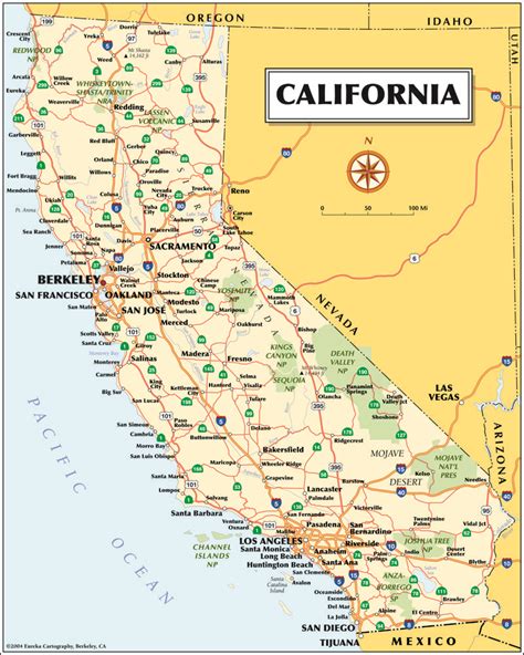 mapa de california california mapas