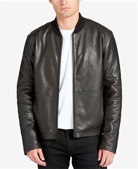 Dkny Mens Leather Bomber Jacket And Reviews Coats And Jackets Men Macys