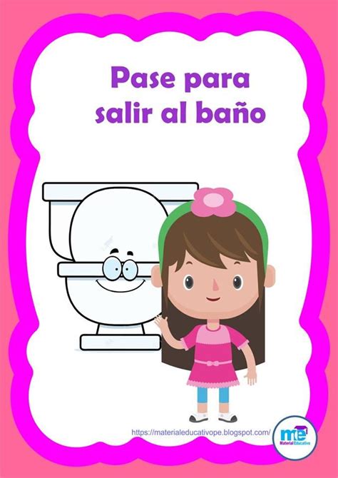 Permisos Para Ir Al Baño Tarjetas Imprimibles Portada Kinder