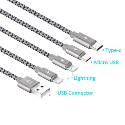Multi Usb Cable Jastek 33 Feet 1m 4 In 1 Braided