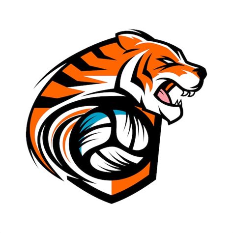 Premium Vector Volleyball Tiger Team Logo