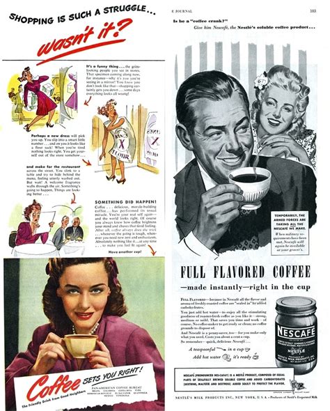 Shopping Can Be Such A Struggle Vintage Coffee Ads For Women