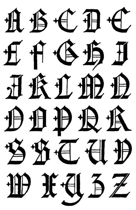 Printable Gothic Letters This Is A Angular Style Blackletter Tattoo