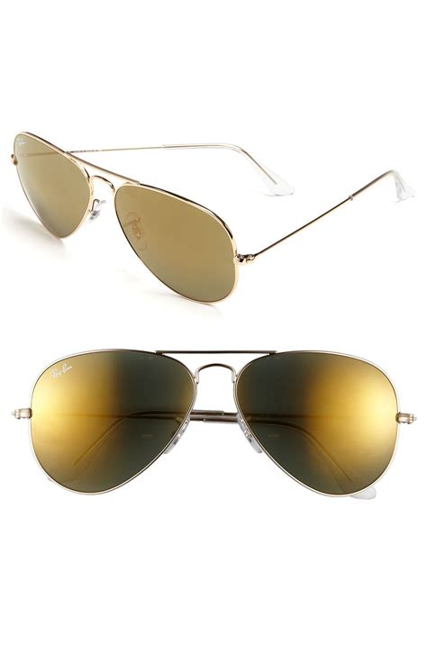 Ray Ban Original Aviator 58mm Sunglasses In Gold Gold Mirror Lyst