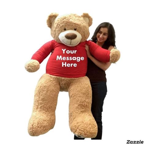 Big Plush Custom 5 Foot Teddy Bear Giant Plushie Zazzle In 2022