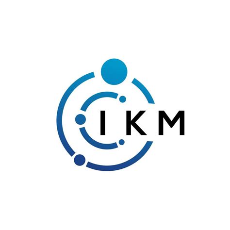 Diseño De Logotipo De Tecnología De Letras Ikm Sobre Fondo Blanco Ikm