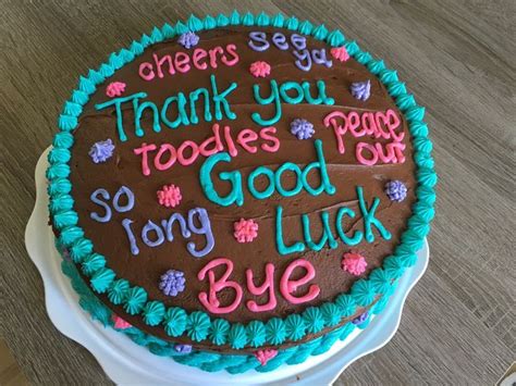 Inspirational farewell cake decorating ideas with going away party cake. Going away cake for my coworker | Going away cakes ...