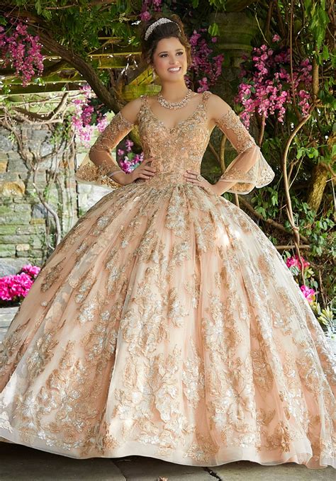 Crystal Beaded And Lace Quinceañera Ballgown Morilee Eu