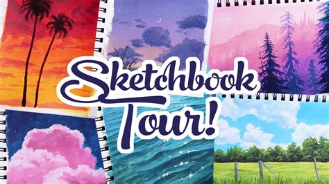 Sketchbook Tour 2019 Acrylic Paint On Paper Youtube