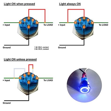 Blue Ignition Push Button Switch Onoff 6 Pin Mgi Speedware