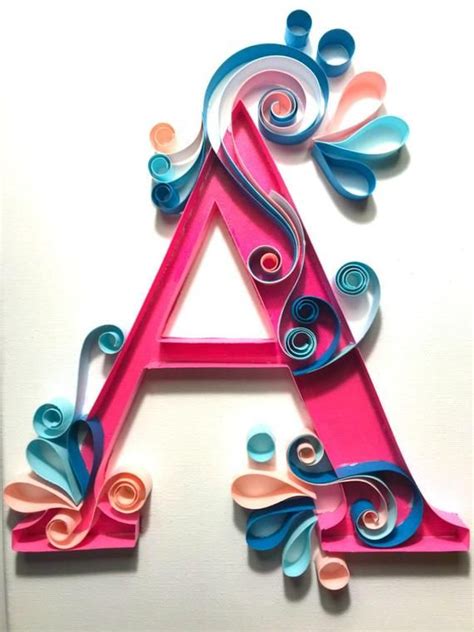 Paper Quilled Letter A 12x9 Quilling Letters Paper Quilling