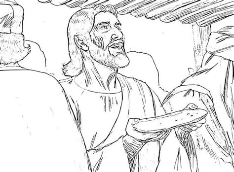 Jesus With Bread At Last Supper For Kids Coloring Pages Coloring Cool