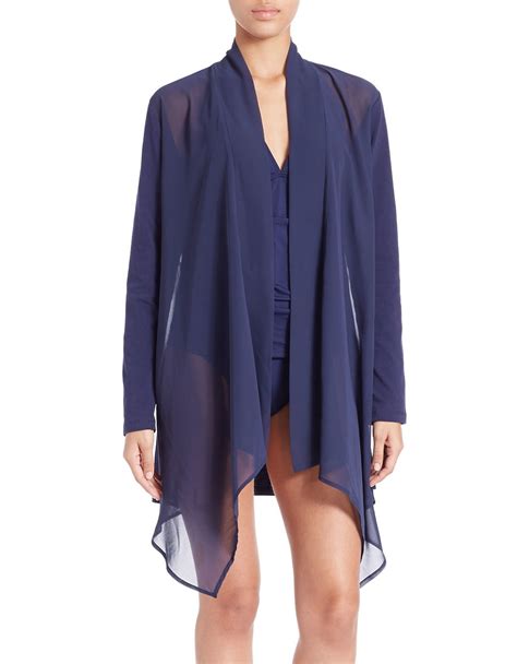 Lyst Tommy Bahama Knit And Chiffon Cover Up In Blue