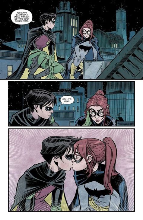 Young Justice Batgirl And Nightwing Kiss