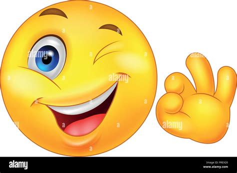 Smiley émoticone Avec Ok Sign Image Vectorielle Stock Alamy