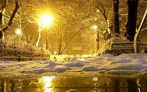 Photography, Winter, Night, Lights, Reflection, Snow