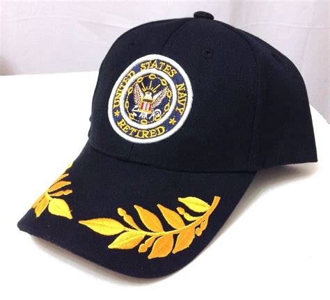 Retired United States Navy Hat Blackyellow Olive Branch Us Military