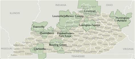 Metro Area 5 Digit Zip Code Maps Of Kentucky