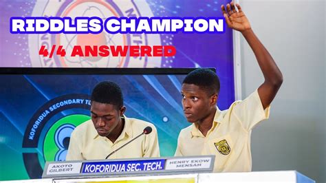 Koforidua Secondary Technical School Answered All The 4 Riddles In O