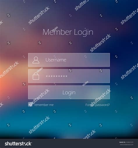 Clean Login Form Design With Blurred Background Royalty Free Stock